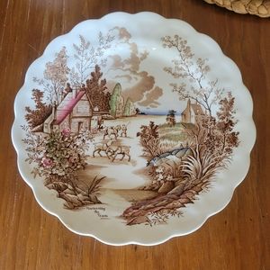Coaching Days Dinner Plates by Ridgway Staffordshire England
